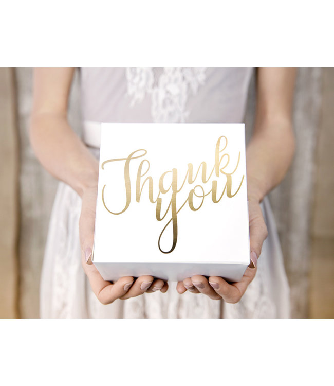OUTLET Uitdeeldoosjes Thank you XL - goud - 10 stuks