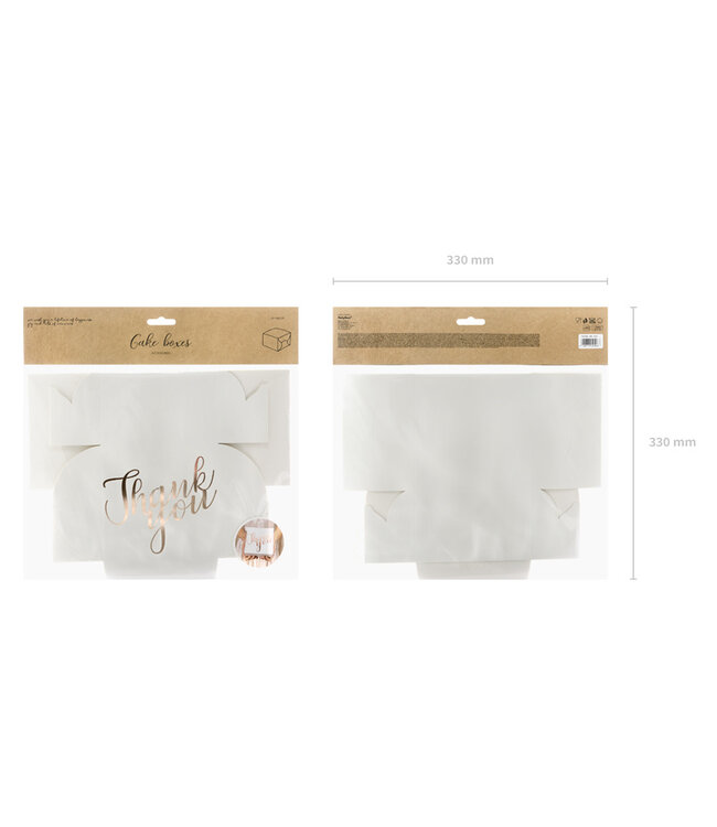 OUTLET Uitdeeldoosjes Thank you XL - rosegoud - 10 stuks