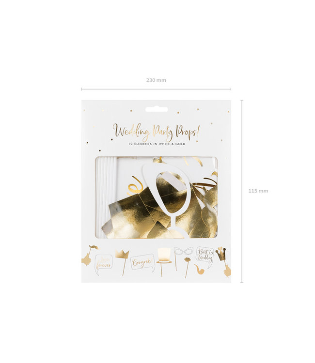 Bruiloft fotoprops Goud | 10 stuks