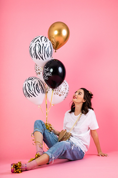 Ballonnen zebra wit-zwart - zak 50 stuks