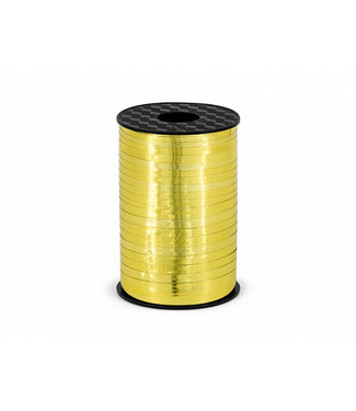 PartyDeco Cadeaulint goud | rol 5mm x 225 meter
