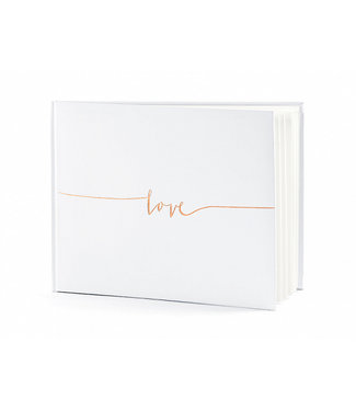 PartyDeco Gastenboek Love rosegoud - 22 pagina's