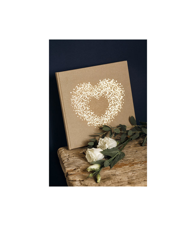 Gastenboek kraft-goud - 22 pagina's