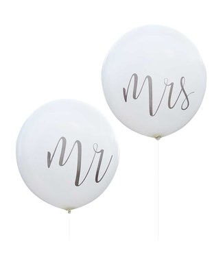 Ginger Ray Reuzeballonnen XXL Mr & Mrs | 100cm
