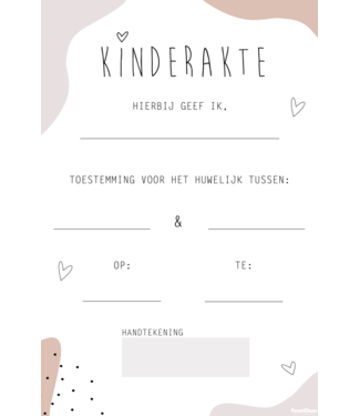 Feestdeco Kinderakte - Hartje - "ik"