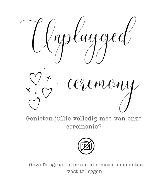 Feestdeco Poster Unplugged Ceremony | Wit A4