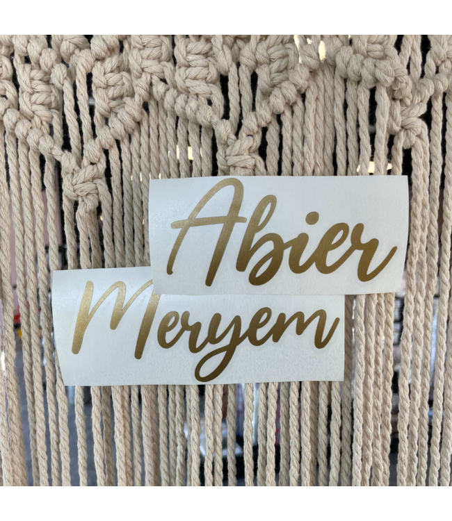 Naamsticker 'Amber' - 5cm hoog