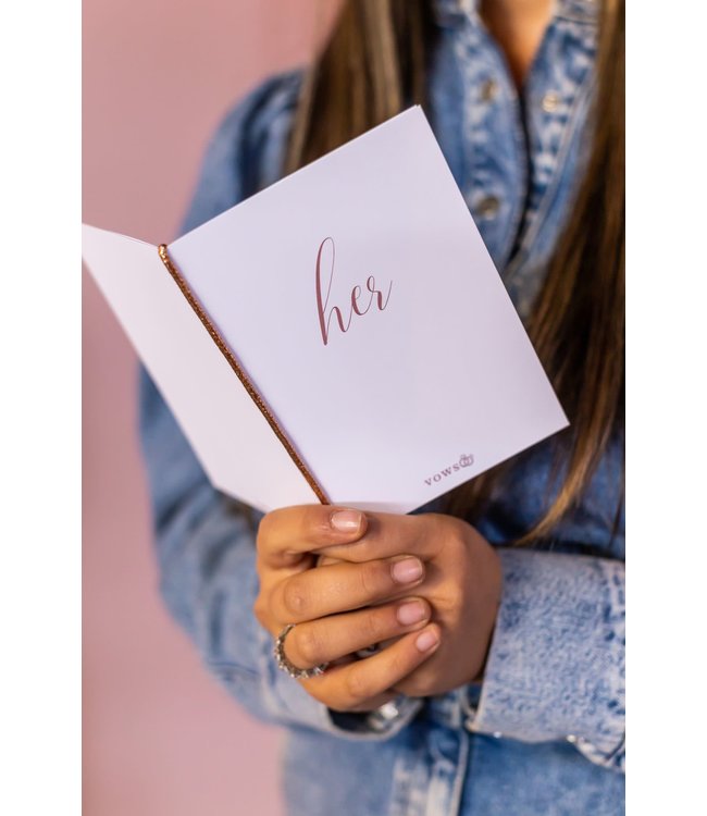 Huwelijks Geloften Boekjes HIS & HER VOWS | Wit - Rosegouden opdruk | 2 stuks
