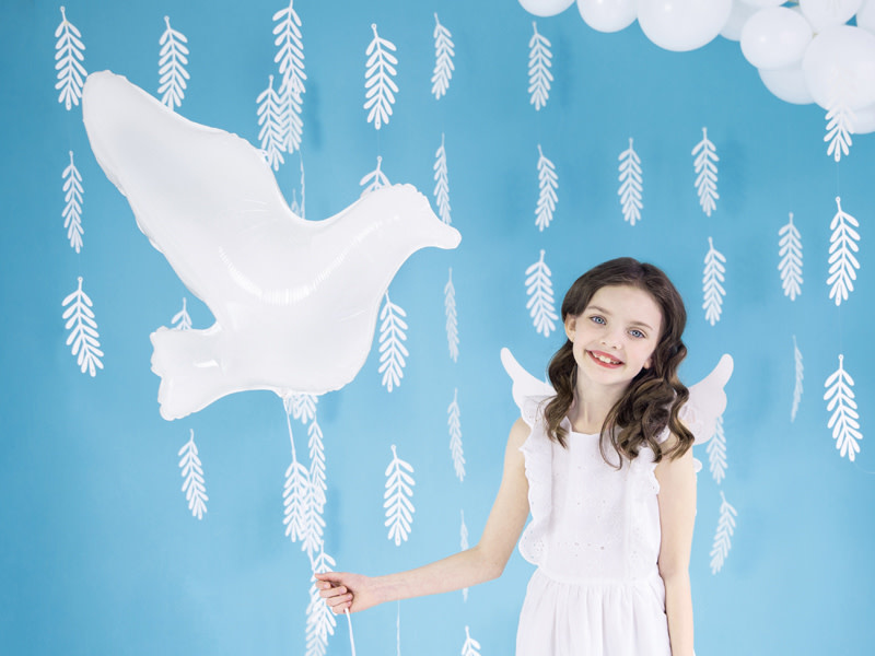 Folieballon witte duif - 77 cm