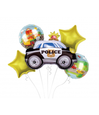 GoDan Politie folieballonnen set - 5 stuks