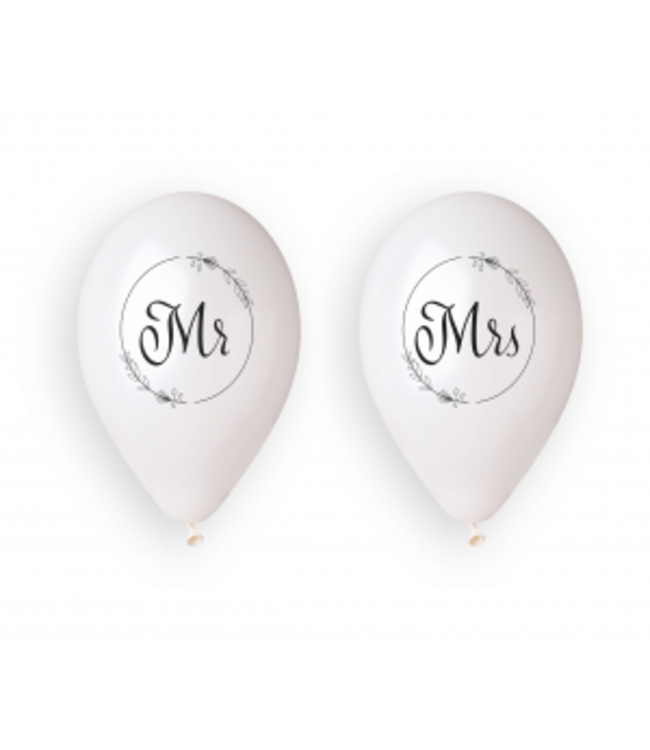 GoDan Mr & Mrs ballonnen | Zwart & wit | 4 stuks
