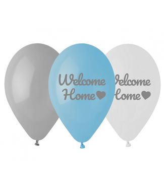 GoDan Welcome home ballonnen blauw/grijs - 6 stuks