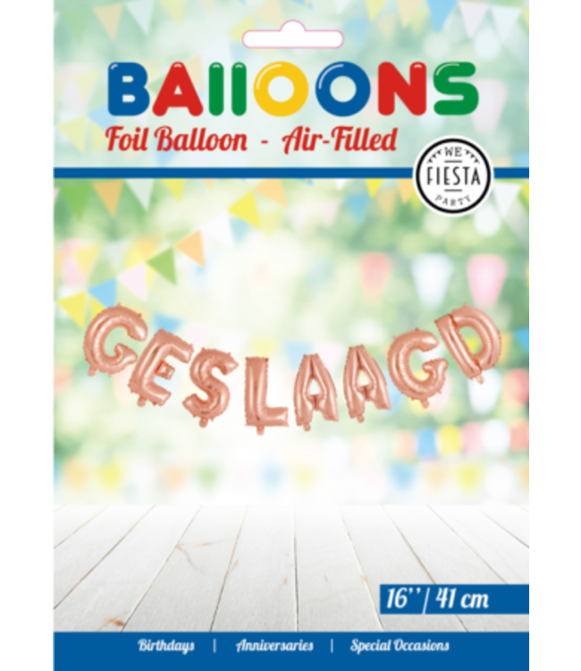 Geslaagd folieballonnen set - rosegoud