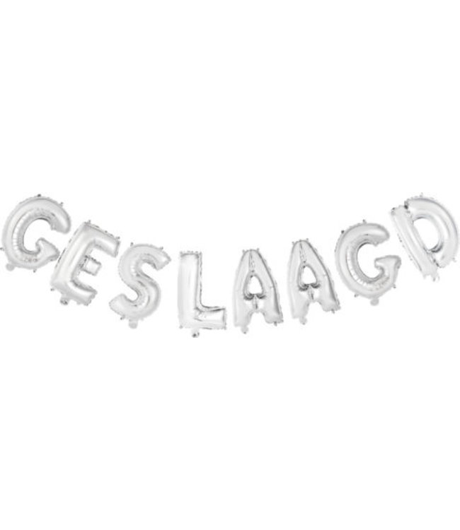 Globos Geslaagd folieballonnen set - zilver