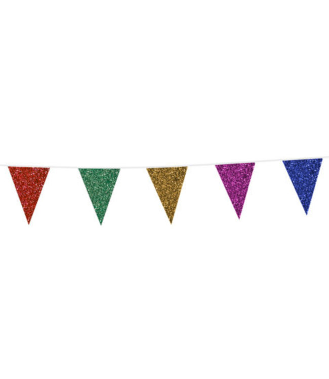 Globos Glitter vlaggenlijn multicolour | 6 meter