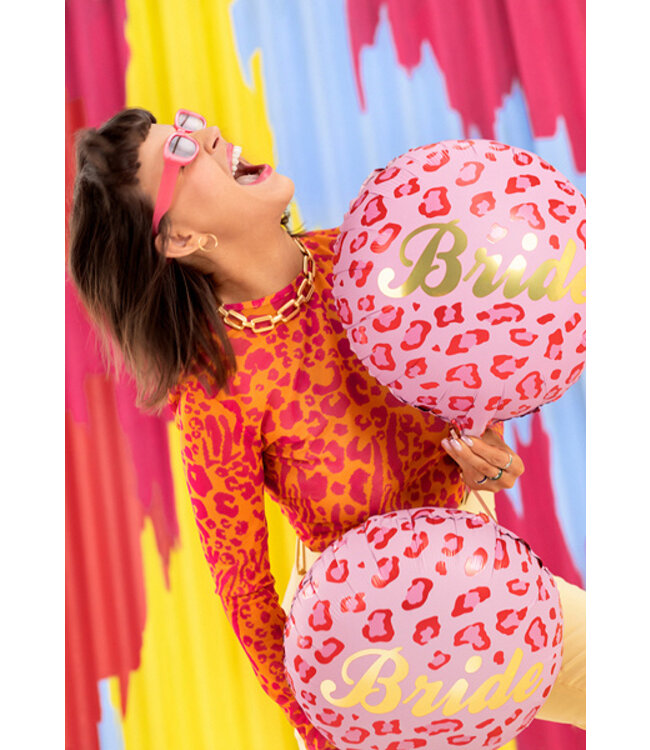 OUTLET Folieballon Bride - Pink Leopard | 45cm