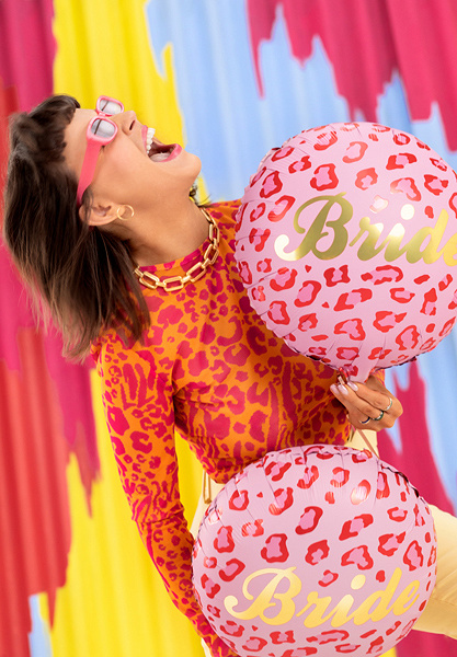 Folieballon Bride - pink leopard