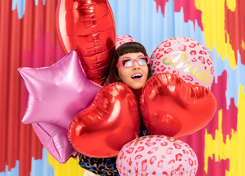 Folieballon Bride - pink leopard