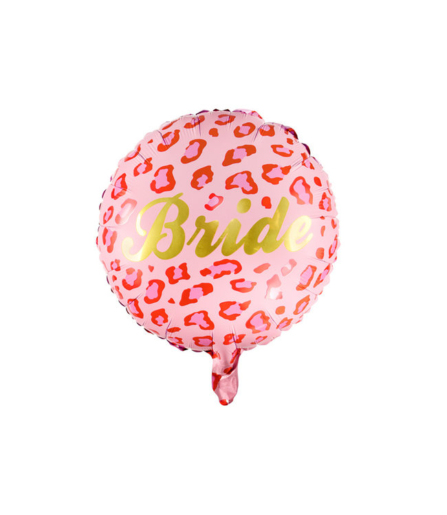 PartyDeco Folieballon Bride - Pink Leopard | 45cm