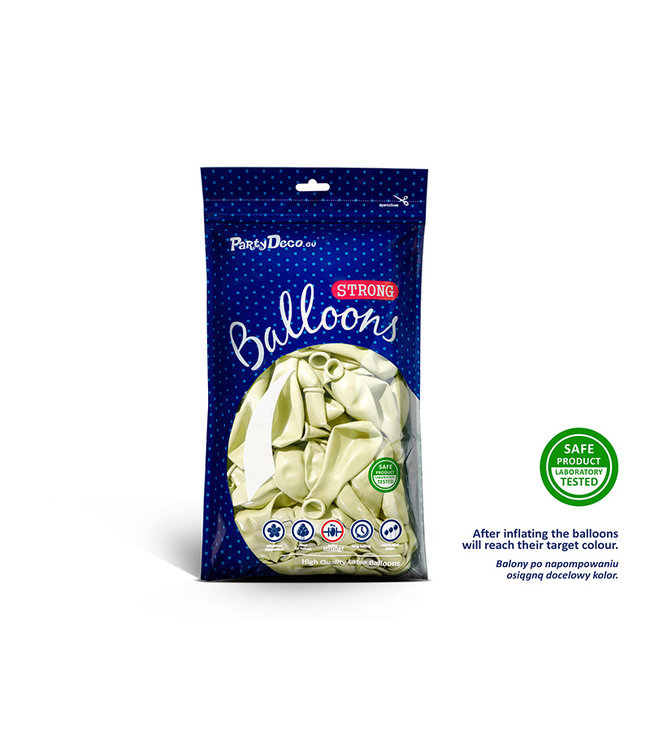 Ballonnen metallic licht ivoor - zak 100 stuks