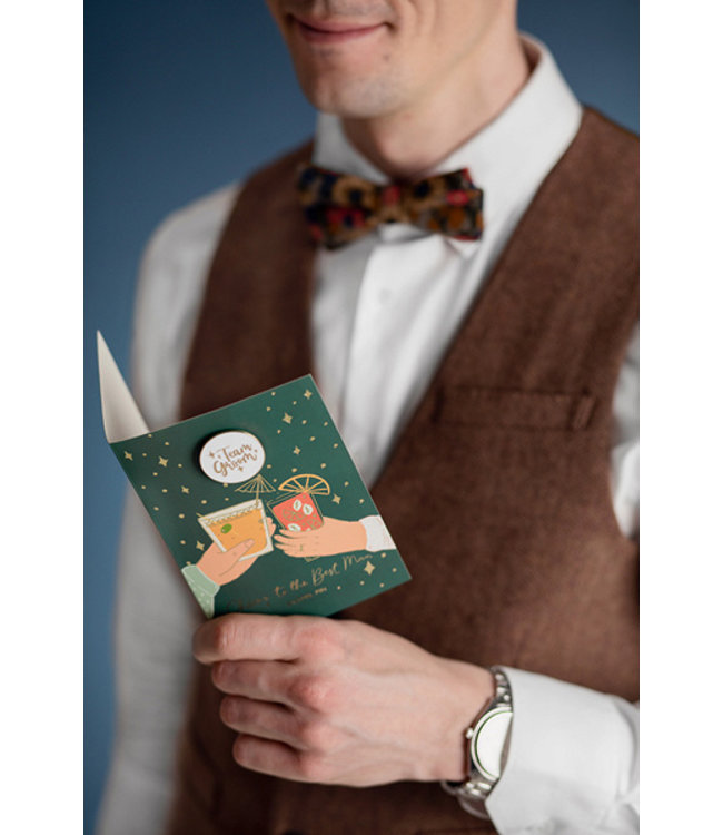 OUTLET Team Groom button met kaart | Drankjes