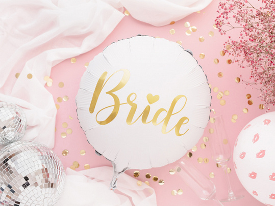 Folie Ballon Bride | 45cm | Wit Goud