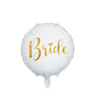 PartyDeco OUTLET Folieballon Bride | 45cm | Wit Goud