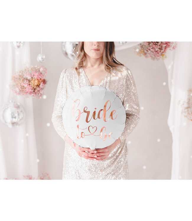 OUTLET Folieballon Bride to be | 45cm | Wit Rosegoud