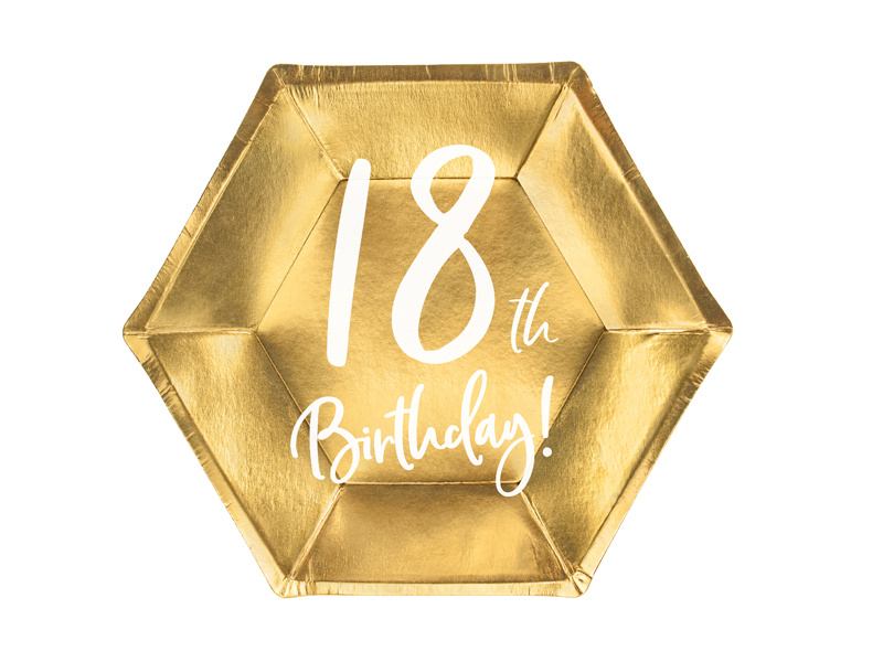 Borden Goud 18th Birthday | 20cm | 6 stuks