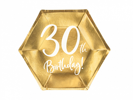 Borden Goud 30th Birthday | 20cm | 6 stuks