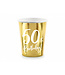 Bekers Goud 50th Birthday | 220ml | 6 stuks