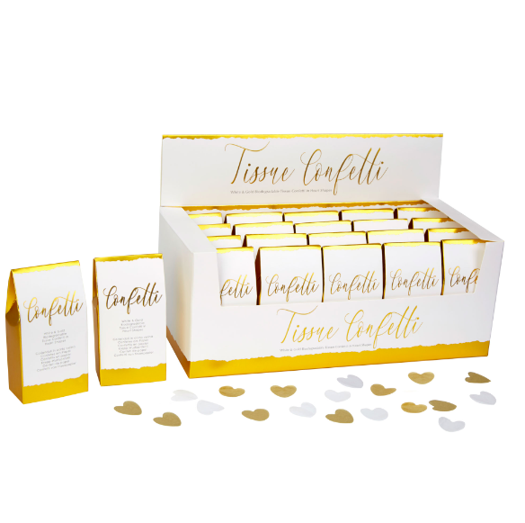 Confettidoosje dipped in gold - biologisch afbreekbaar