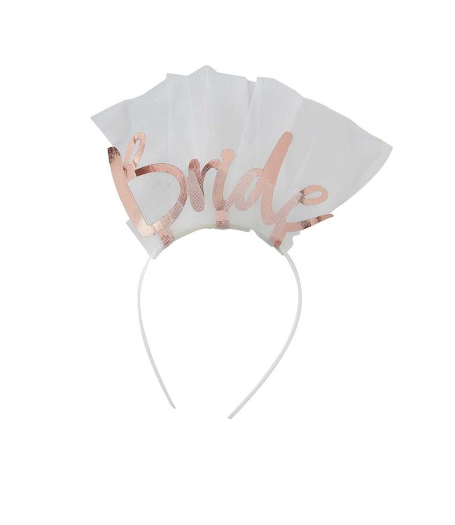 OUTLET Vrijgezellenfeest haarband - Bride - met tule