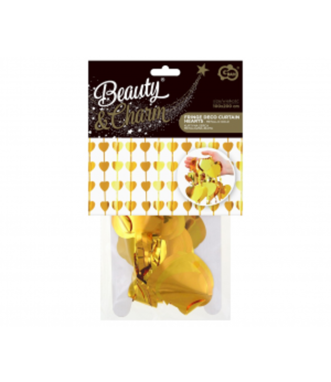 Backdrop hartjesgordijn Goud | 100cm x 200cm