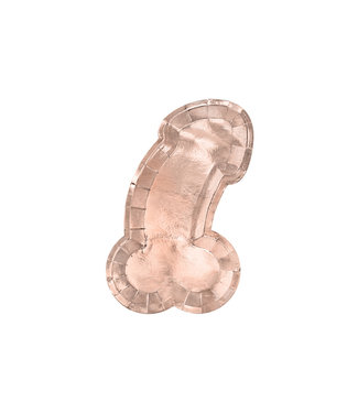 PartyDeco Bordjes piemel Rosegoud | 6 stuks