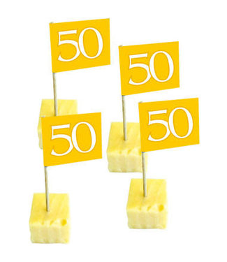 Folat Gouden vlag prikkers | 50 jaar | 50 stuks