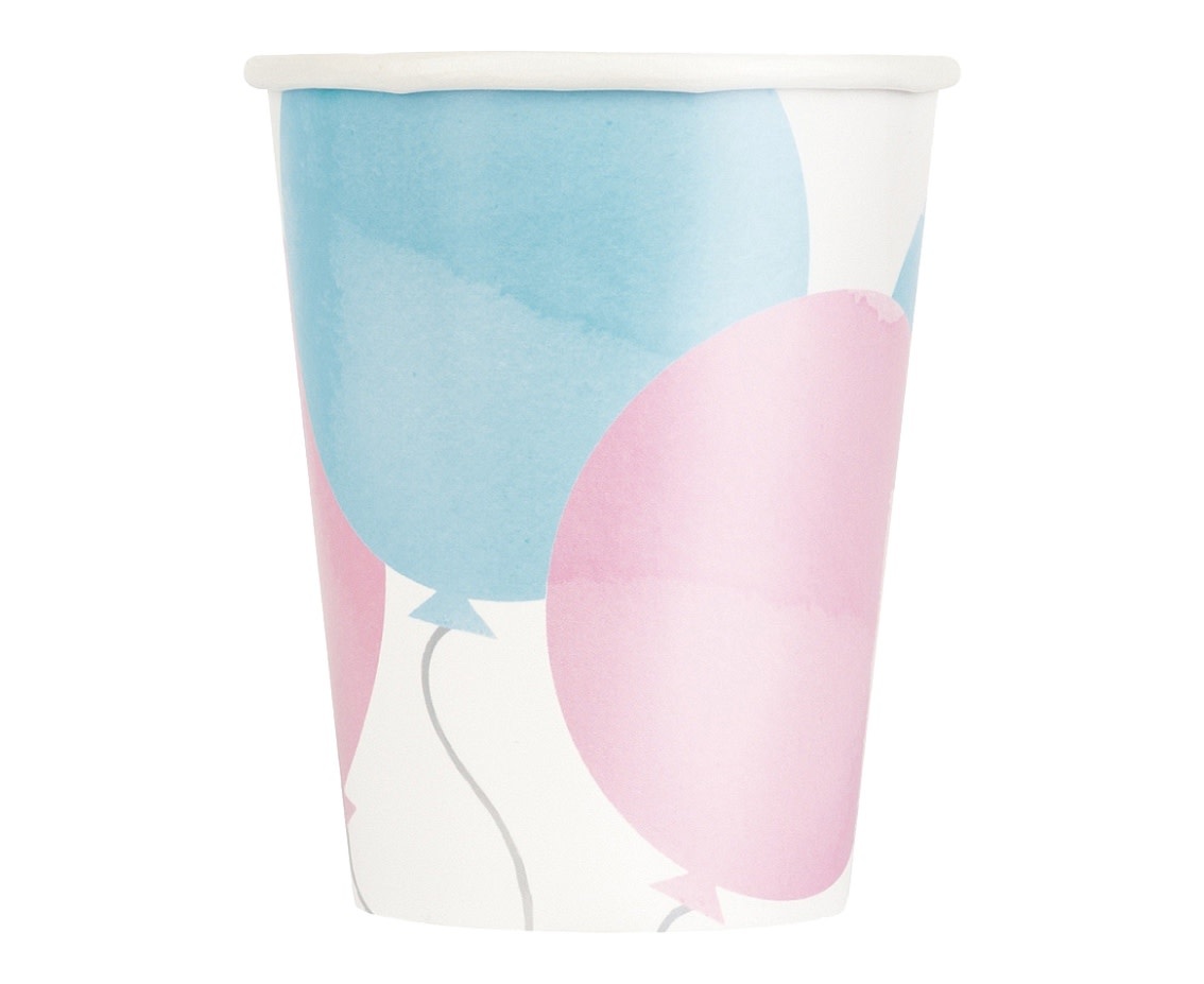 Genderreveal papieren bekers | 8 stuks