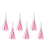 Feesttoeters lichtroze franjes | 6 stuks