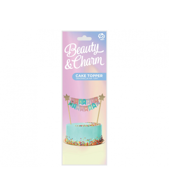 Taarttopper slinger | Happy Birthday pastel