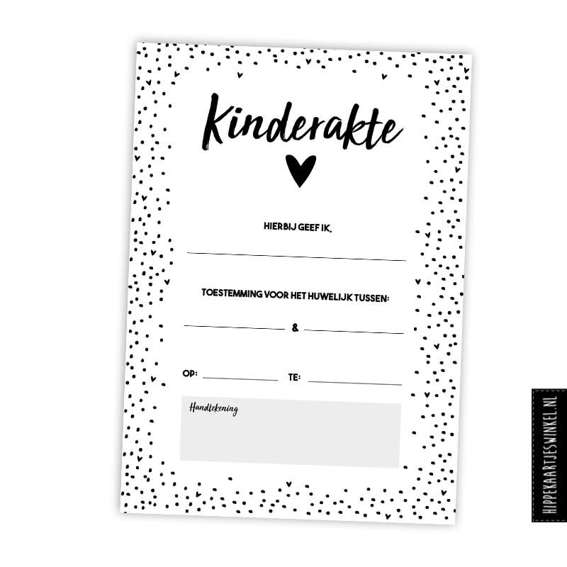 Kinderakte hartjes | zwart wit