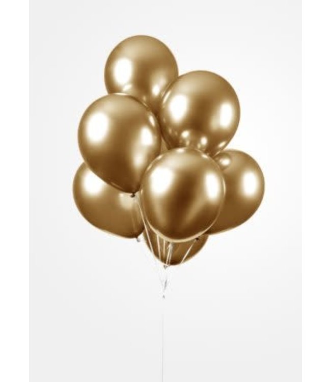 Ballonnen chrome goud - zakje 10 stuks
