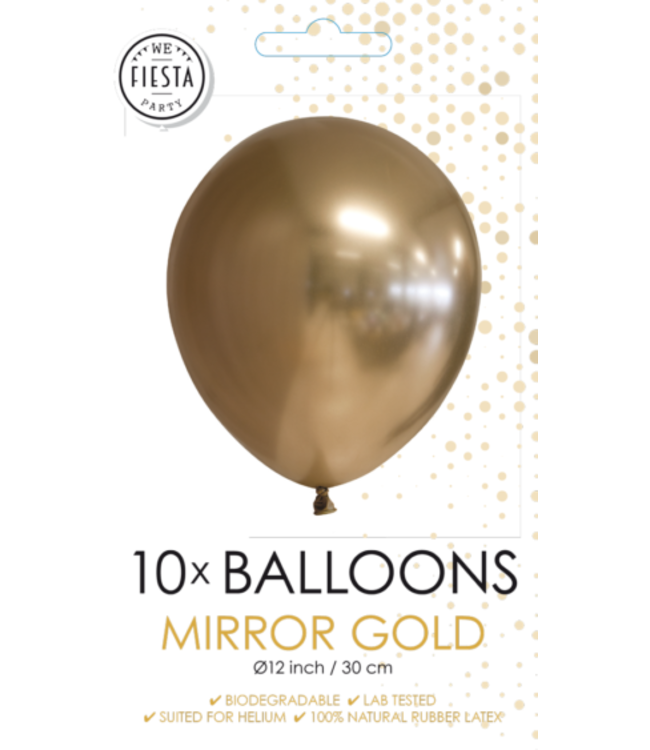 Ballonnen chrome goud - zakje 10 stuks