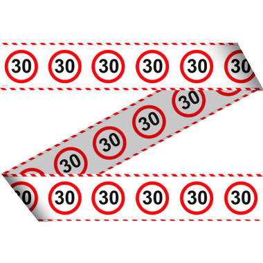 30 Jaar Afzetlint Verkeersbord - 15 meter