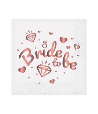 GoDan Servetten Vrijgezellenfeest Bride to be | rosegoud | 20 stuks