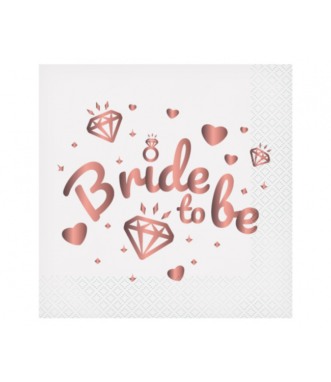 GoDan Servetten Vrijgezellenfeest Bride to be | rosegoud | 20 stuks