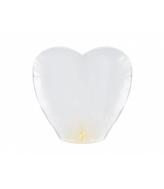 Wensballon hart wit XXL - 37 x 93 x 95cm