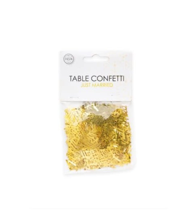 Fiesta Confetti Just Married goud - zakje 14 gram