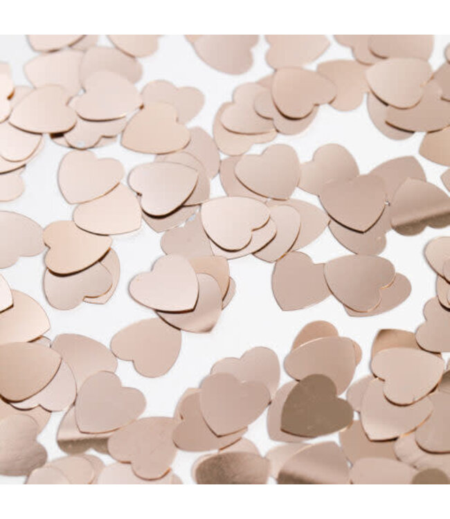 Confetti hartjes rosegoud - zakje 14 gram