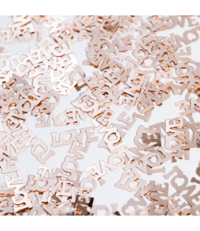 Confetti LOVE rosegoud - zakje 14 gram