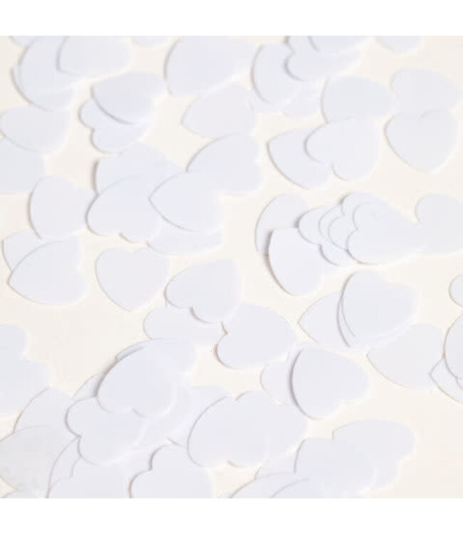 Confetti hartjes wit - zakje 14 gram